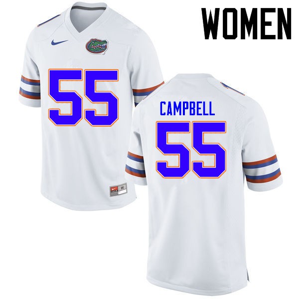 Florida Gators Women #55 Kyree Campbell College Football Jerseys White